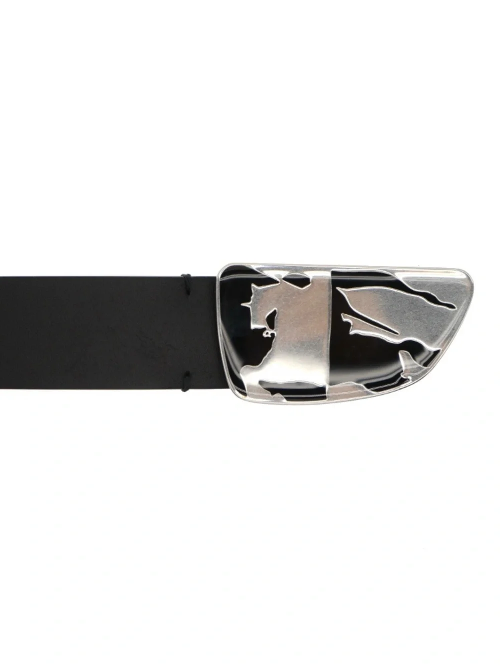 Burberry Shield Split EKD Plaque Belt Black Leather Size 90 / 36 New